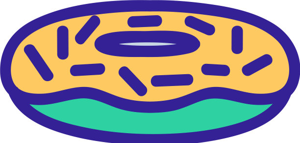 椰子糖衣甜甜圈俯视图图标轮廓图片下载