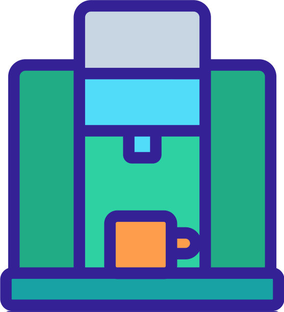 闭合式咖啡机图标轮廓图片下载