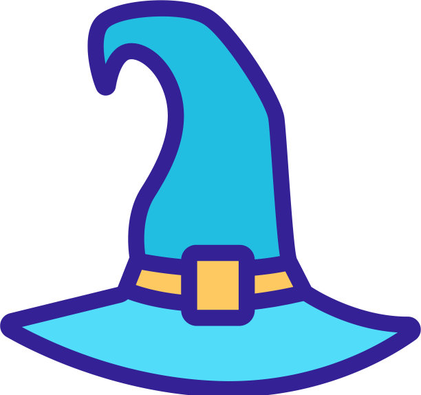 万圣节女巫帽子的图标轮廓图片下载