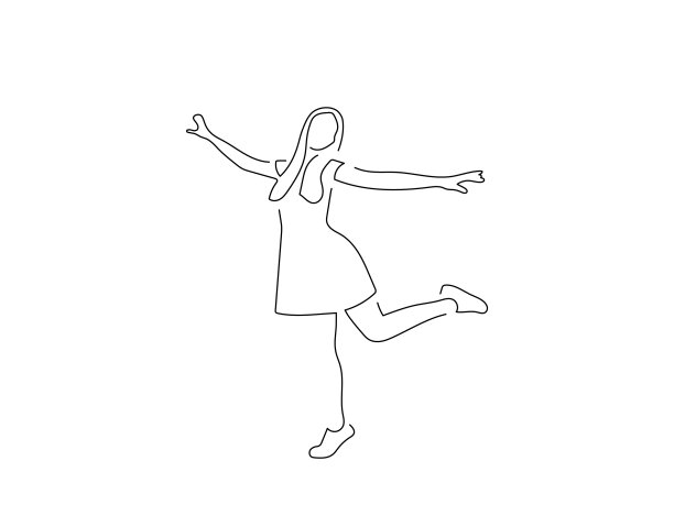 全长人孤立线画图片下载