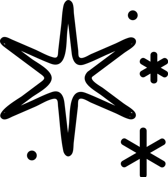 五角星冬季灯图标轮廓图片下载