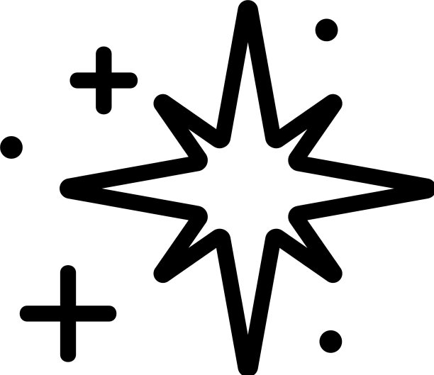 辉光八角星形图标轮廓图片下载