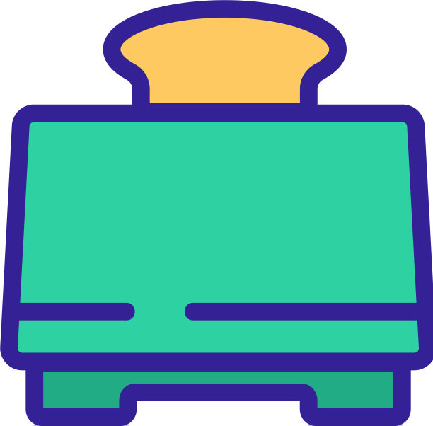 准备面包吐司在烤面包机图标轮廓图片下载