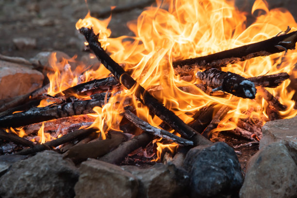 明亮的篝火特写照片图片下载