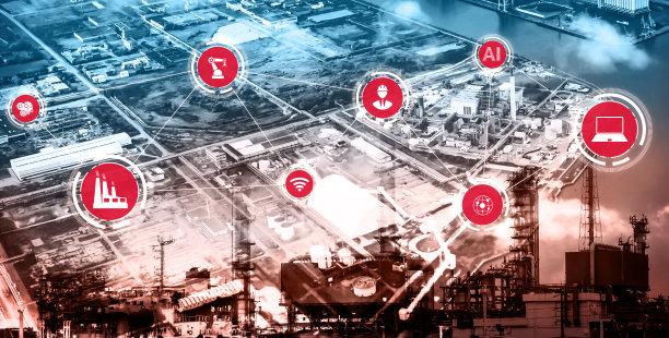 工业4.0技术概念——第四次工业革命的智能工厂图片下载