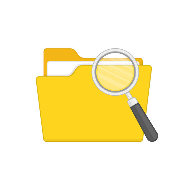 文件夹与放大镜图片下载