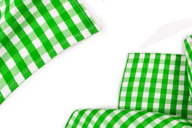 绿色餐巾孤立在白色背景上。副本的空间。图片下载