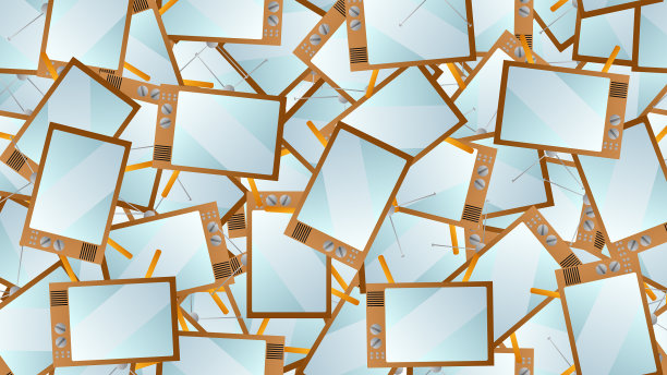 无缝图案从复古旧潮电视图片下载