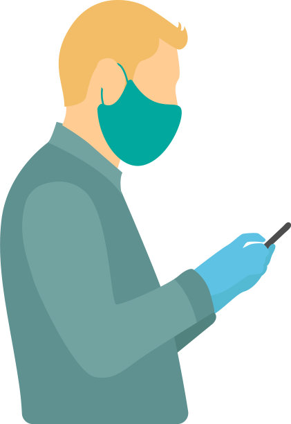 金发男人手里拿着智能手机图片下载