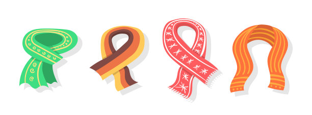 围巾的集合。图片下载