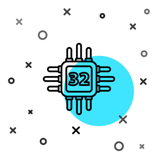 带微电路的黑线计算机处理器图片下载