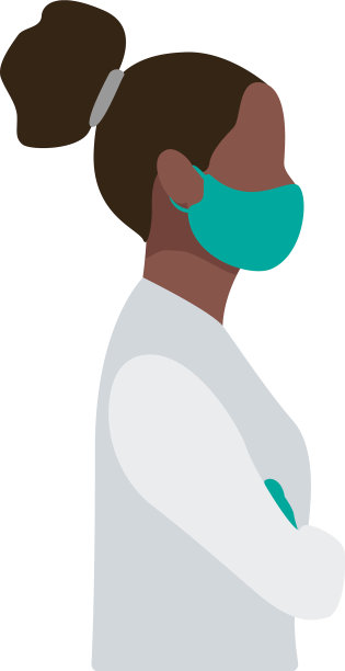 戴着面具和手套的非洲裔美国年轻女性图片下载