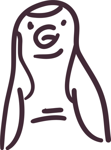 企鹅卡通线条风格图标设计图片下载