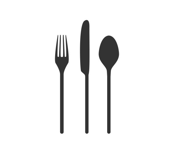 叉子，刀，勺子的图标。餐具的图标集。勺子向量。餐厅向量。图片下载