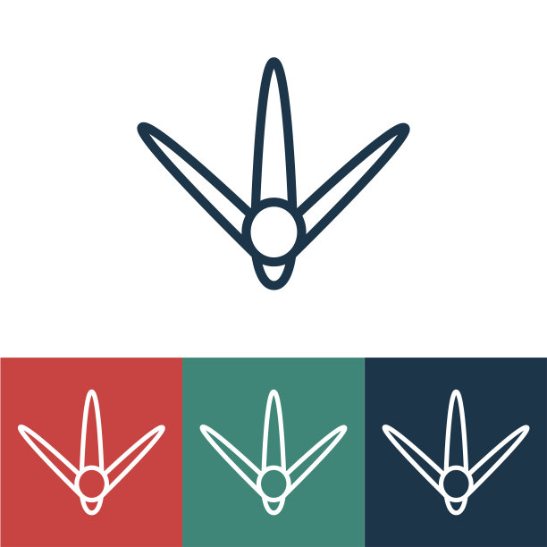 带有trail birds的线性矢量图标图片下载