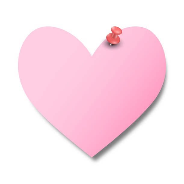 白色背景的心贴。图片下载