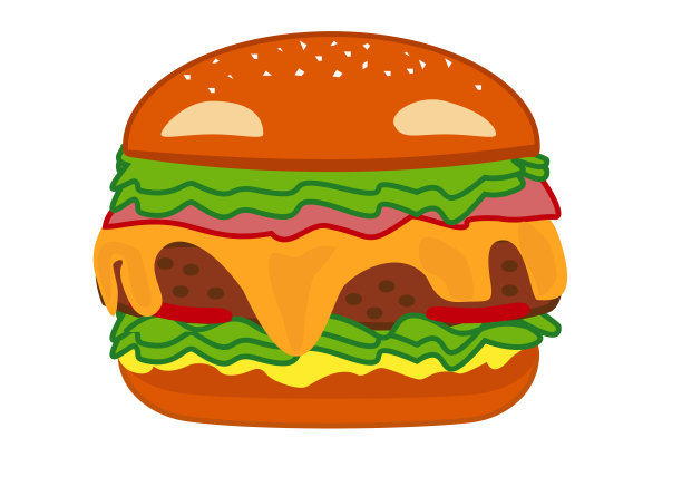 牛肉，生菜，西红柿，芝士汉堡和芥末图片下载