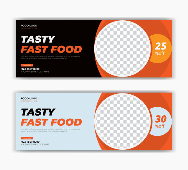 食物餐厅销售社交媒体张贴海报instagram故事facebook封面页，标题，时间轴网络横幅模板图片下载