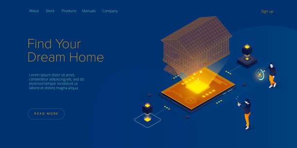 房地产搜索服务应用程序。房地产抵押或贷款概念在等距矢量插图。房屋购买或物业租金支付系统。用于寻找房屋应用程序的Web横幅。图片下载