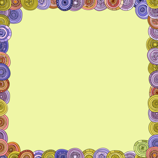 抽象向量复古色圈卡图片下载