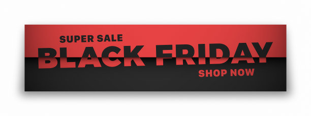 黑色星期五销售3D矢量横幅排版现代时尚对比红和黑设计模板图片下载