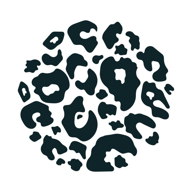 时尚的豹纹抽象圆形形状。手绘野生猎豹皮黑白图案元素，用于时尚印花设计，标签，卡片，纸张，社交媒体背景。矢量图图片下载