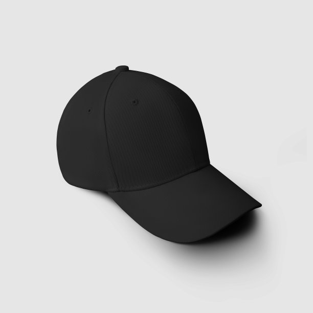 黑色巴拿马模型孤立在白色背景，空白帽子与遮阳板的设计和图案展示。图片下载