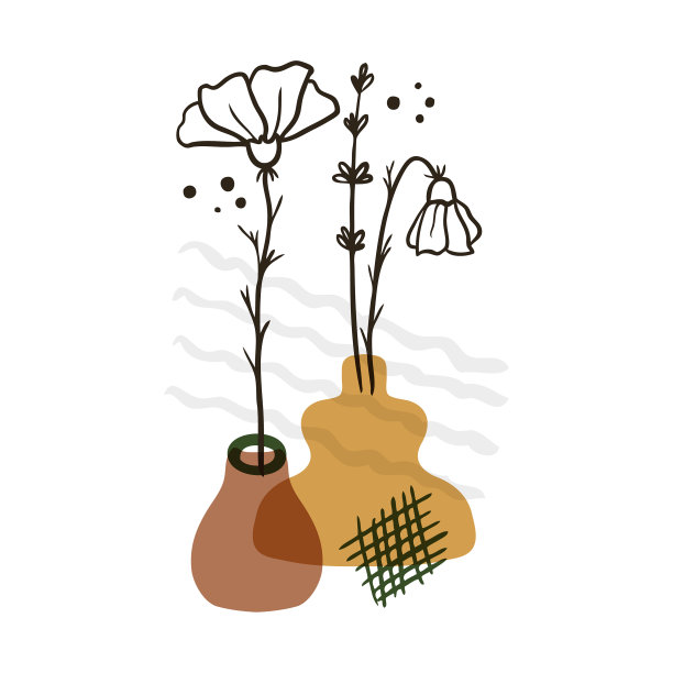 抽象花艺叶背景手绘图片下载