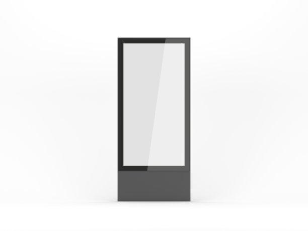 垂直黑灯箱海报广告牌站广告孤立的白色模型图片下载