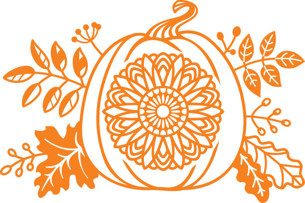 南瓜和树叶图片下载
