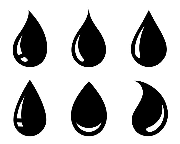 黑色抽象光面水滴图标剪影图片下载