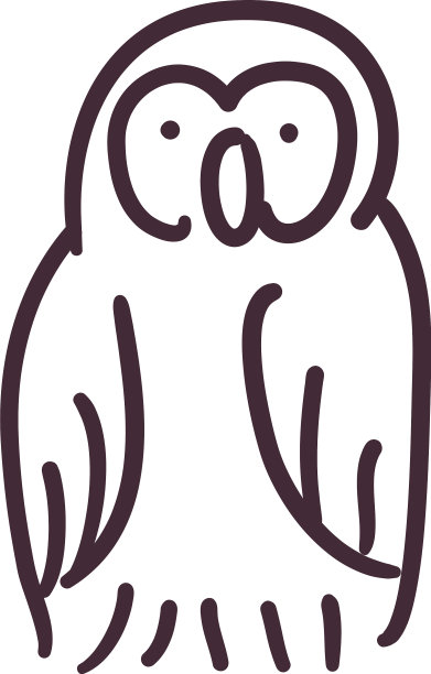 猫头鹰卡通线风格图标设计图片下载