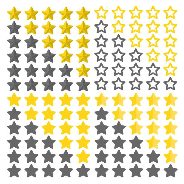 星星评级图标集。金星图标集。从一颗星到五颗星的不同风格。图片下载