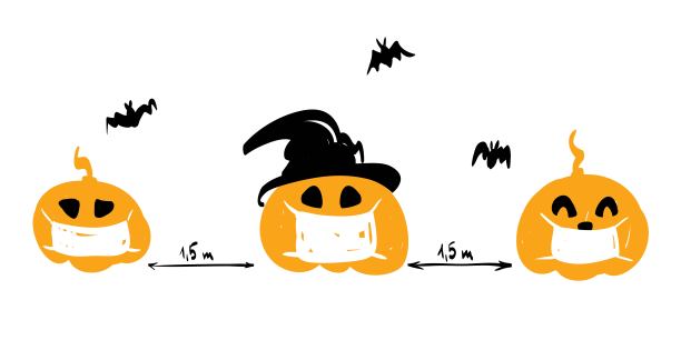 万圣节派对保持社交距离。图片下载