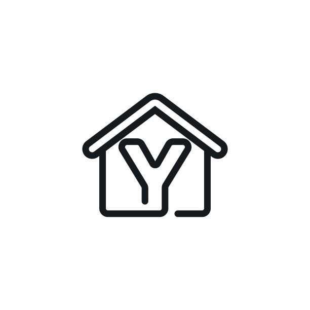 房子与最初的Y字母图标矢量股票插图设计模板图片下载
