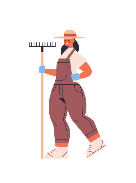 女性农民在统一的把握耙地生态农业的农业产业理念图片下载