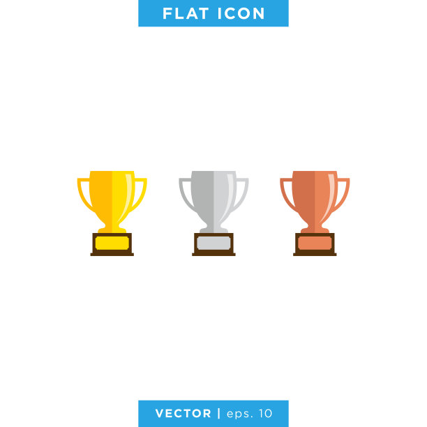 奖杯图标矢量股票插图设计模板。图片下载