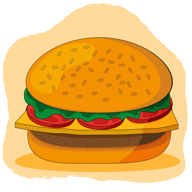 汉堡加番茄起司和沙拉图片下载