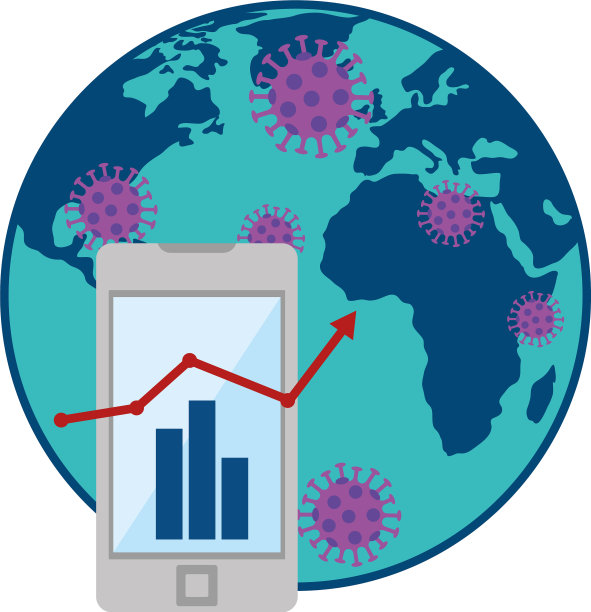 带着智能手机和统计箭头的地球图片下载