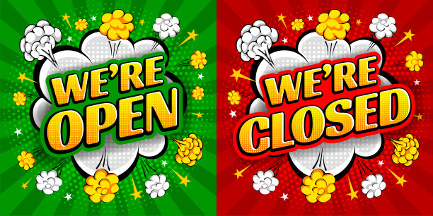 我们是开放的，我们是封闭的波普艺术风格图片下载