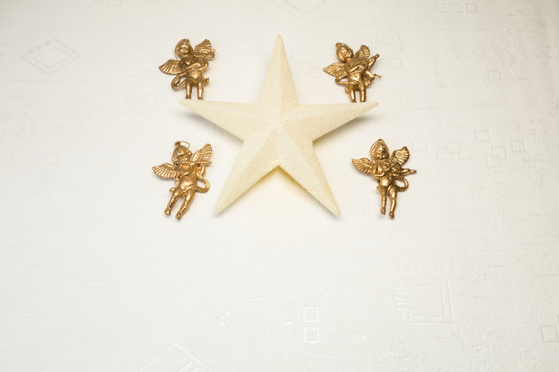 圣诞装饰在一个白色的背景纹理雪圣诞贺卡图片下载