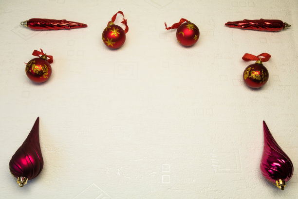 圣诞装饰在一个白色的背景纹理雪圣诞贺卡图片下载