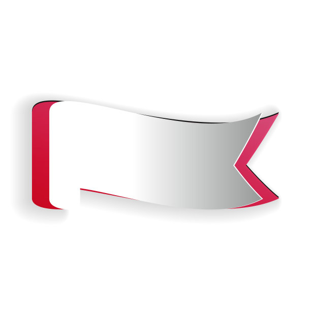 剪纸横幅彩带图标孤立的白色背景。纸艺术风格。向量图片下载