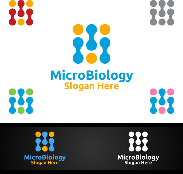 微生物学和研究实验室标志图片下载