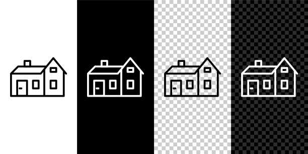 等距房子图标孤立在灰色背景。家的象征。蓝色方块按钮。向量图片下载