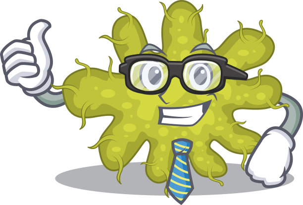 一个优雅的细菌商人吉祥物设计图片下载