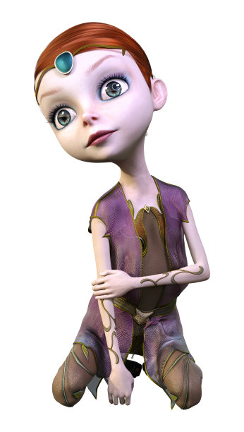 3D插图童话精灵在白色图片下载