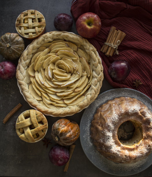 自制苹果派俯视图照片图片下载