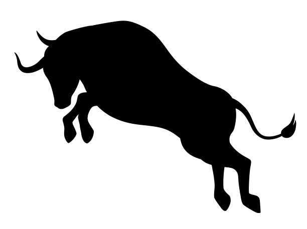 斗牛剪影，冲刺跳跃，图片下载