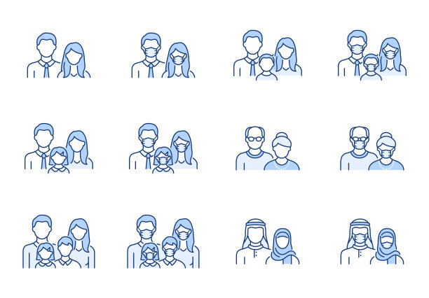 人们化身为平面图标图片下载